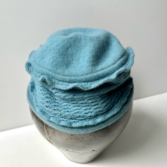 EUC Parkhurst Lamb wool & Angora Hat, Turquoise - Picture 3 of 11